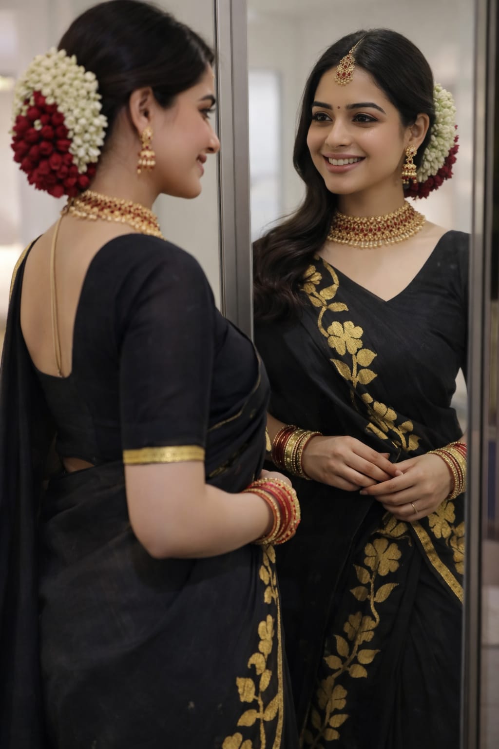 Black Mul Cotton Saree