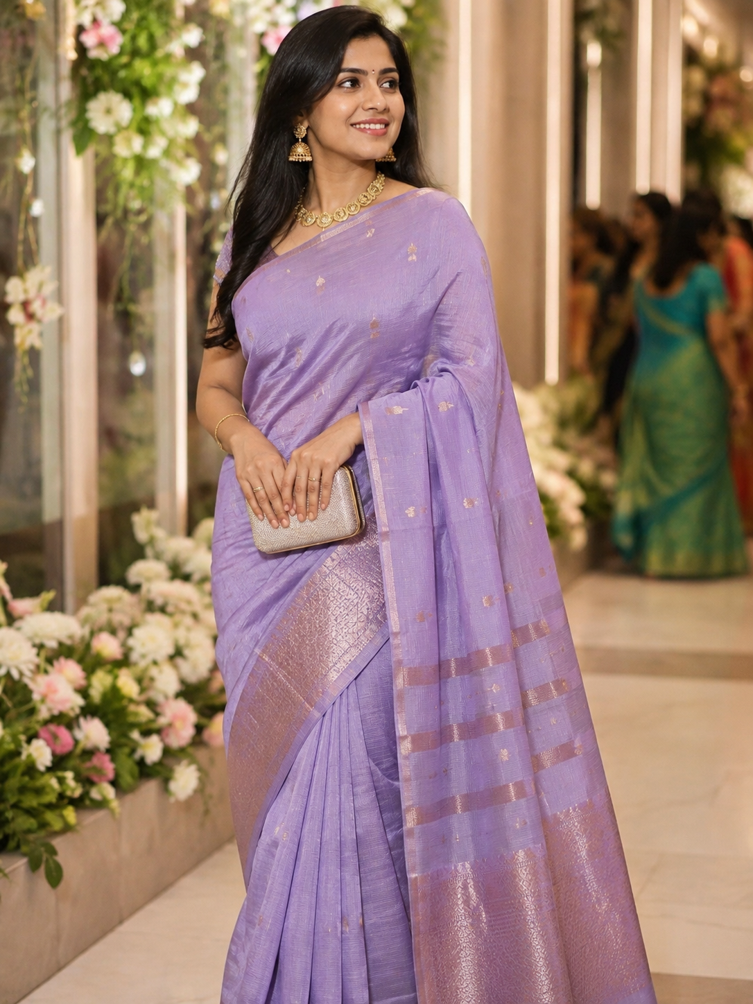 Purple Kota silk saree