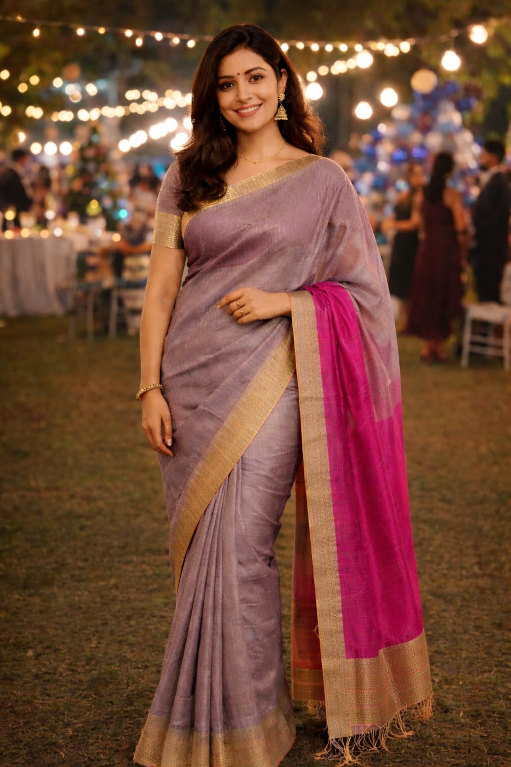 Purple Silk Saree