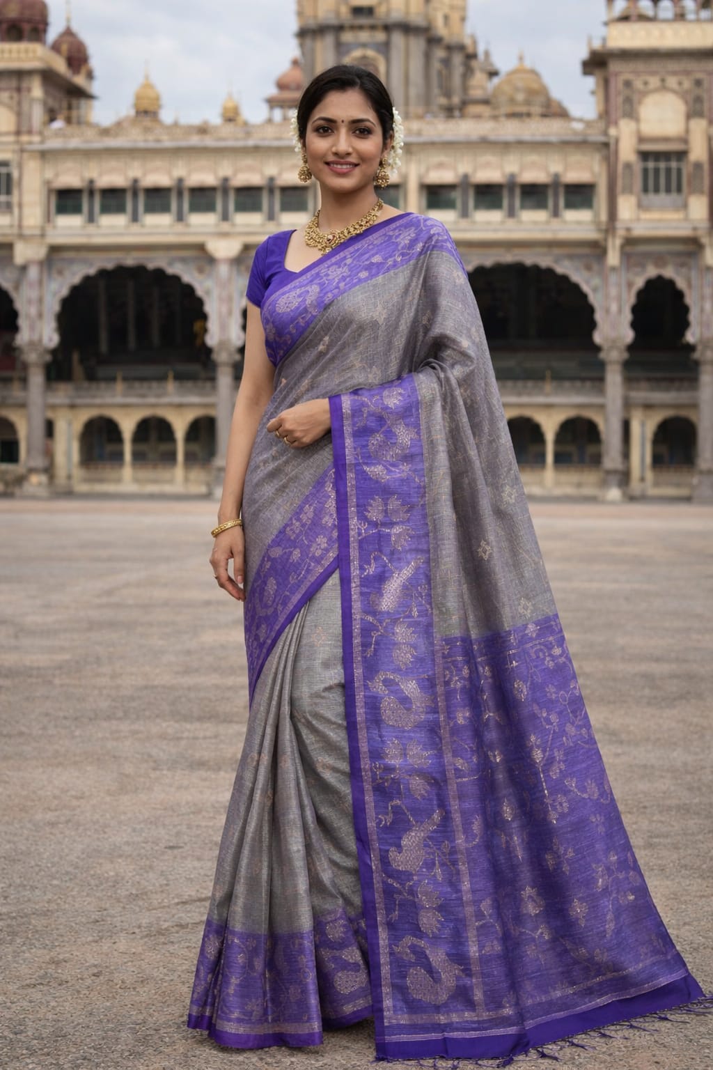 Violet Vaidehi Silk Saree