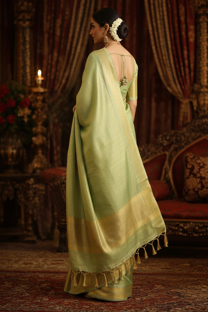 Ananya Pista Silk Saree