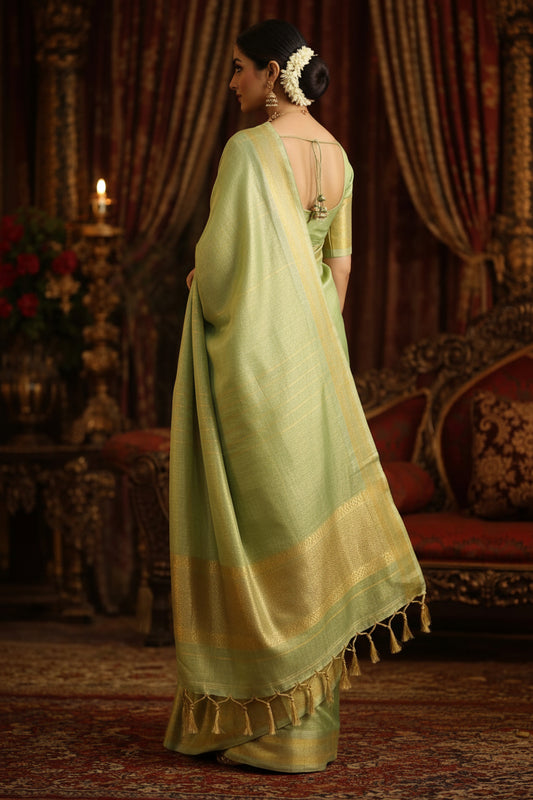 Ananya Pista Silk Saree
