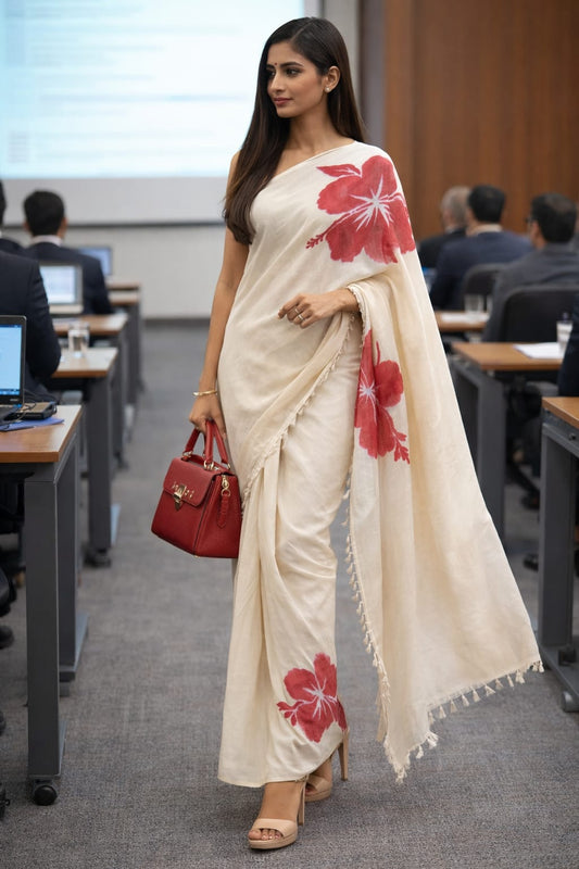 Jamdani mul saree