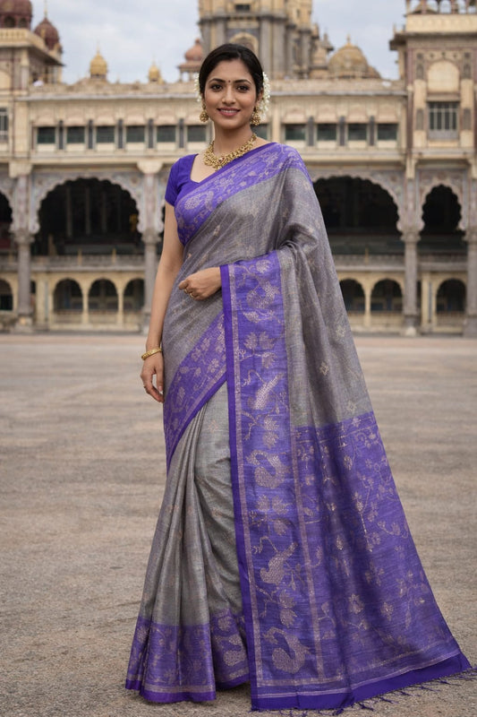 Violet Vaidehi Silk Saree